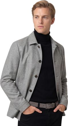 Profuomo Overshirt Profuomo grijs 100% wol