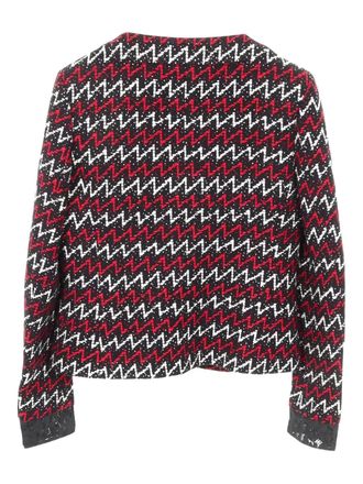 Chanel 1986-1988 lace-panel button jacket - women - Acrylic/Polyester/Nylon/Silk - 38 - Black