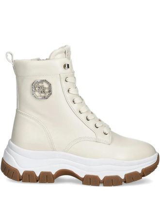 Guess Co 73mm Benzon logo-plaque high-top sneakers - Neutrals