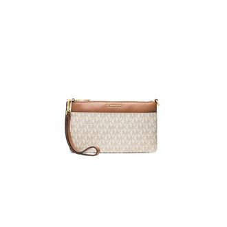 Michael Kors Clutches, female, White, Size: ONE SIZE Jet Set Medium Signature Logo Wristlet