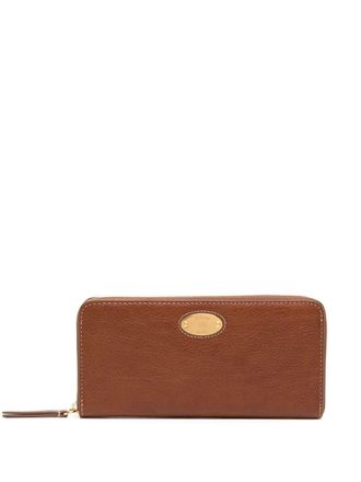 Mulberry grained-leather logo-plaque purse - women - Leather - One Size - Brown