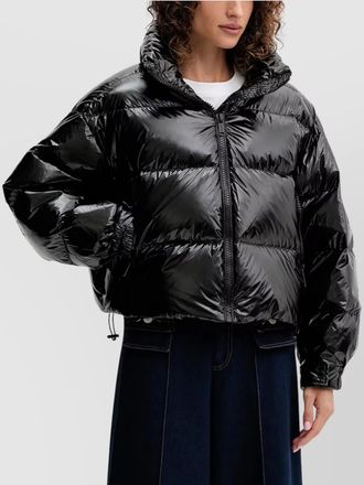 Michael Kors high shine puffer coat with drawstring hem
