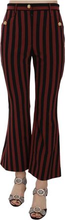 Dolce & Gabbana Wijde Broek met Opvallende Streep - Dames - Wijde Broeken - Veelkleurig - L - Polyester - Broeken
