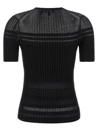 Theory Ribbed Viscose-Cotton Blend T-shirt - Black