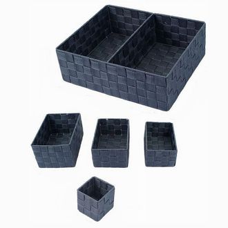 Trade Shop Trade Shop - 11 Pz Scatole Tessuto Componibili Organizer Bagno Armadi Cassetti Scaffali 79080