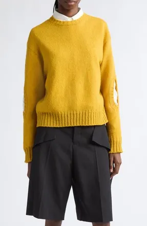Undercover Cutout Wool Sweater in Yellow at Nordstrom, Size 2