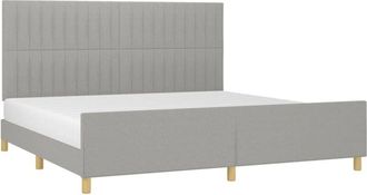 vidaXL Cama Sin Colch&oacute;n Tela Gris Claro 200x200 Cm Vidaxl