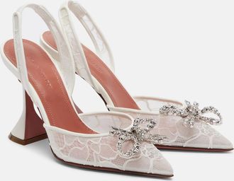 Amina Muaddi Salones destalonados Rosie de encaje