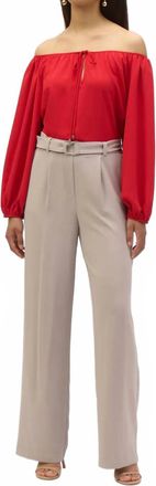 Joseph Ribkoff Off-Shoulder Eggshell Flared Top In Radiant Red