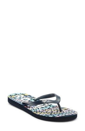 Roxy Tahiti VII Flip Flop in Navy Overflow at Nordstrom Rack, Size 10
