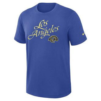 Nike Los Angeles Rams Rivalries Collection Slub Nike Mens Dri-FIT NFL T-Shirt in Blue | 03494EV95-UD8