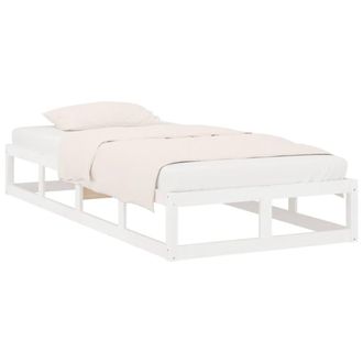 Berkfield Home Beautiful Bed Frame White 75x190 cm Small Single Solid Wood