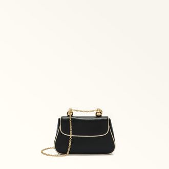 Furla Heather Borsa Mini L Nero Nero Pelle Nappa + Metallo Bordatura Donna