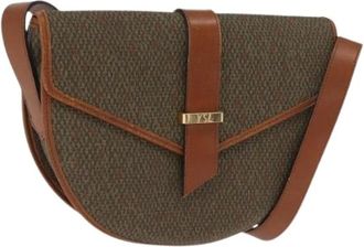 Saint Laurent Pre-owned Cross Body Bags, female, Green, Size: ONE SIZE Pre-owned Canvas Shoulder Bag
