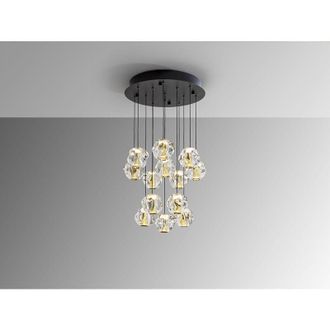 Schuller L&aacute;mpara De Techo Colgante Zaria 13l Negro/oro/transp D60 Dim