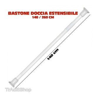 Trade Shop Trade Shop - Bastone Asta Telescopica Per Doccia Armadio Estensible De 140 A 260 Cm