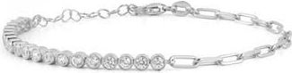 Glaze Jewelry Cubic Zirconia Paper Clip Chain Bracelet in Silver at Nordstrom Rack