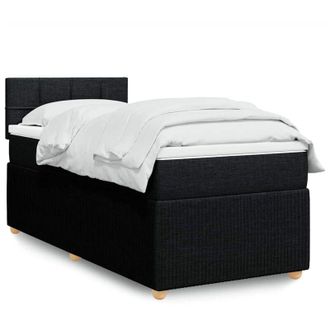 vidaXL Cama Box Spring Con Colch&oacute;n Tela Negro 80x200 Cm Vidaxl