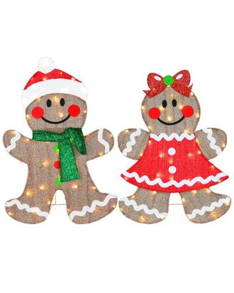 National Tree Company 35In Pre-Lit Gingerbread Cookie Couple