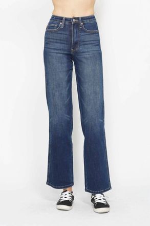Judy Blue High Waist Tummy Control Classic Straight Jean In Dark Wash