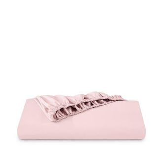 Bare Home 100% Organic Cotton Percale Cooling Fitted Sheet in Dusty Pink at Nordstrom, Size Full