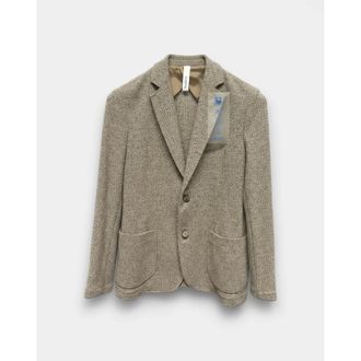 Distretto12 Distretto12, Jassen, Heren, Beige, M, Americana met gestructureerde stof