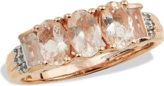 Savvy Cie Jewels 18K ROSE VERMEIL MORGANITE RING