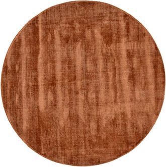 THEKO Alfombra de viscosa tejida a mano estilo vintage cobre diam 150 cm