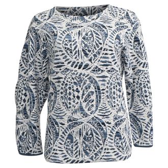 Chlo&eacute; Patterned Jacquard Sweater in Blue and White Viscose