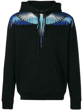 Marcelo Burlon Blue Wings hoodie - men - Cotton - L - Black