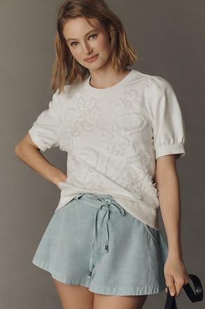 Maeve Puff-Sleeve Floral Blouse by Maeve