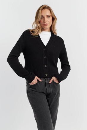 Chinti and Parker Black Pure Cashmere Cardigan