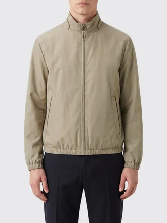 Canali Polyester Bomber Jacket with a High Neck and Elasticated Cuffs