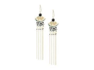 Lucky Brand Beaded Fringe Womens Earrings Earring Gold