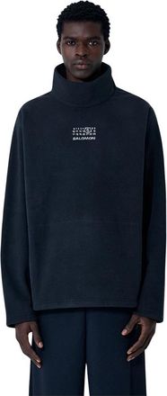 Maison Margiela Logo Motif Sweatshirt - Heren - Sweatshirts - Zwart - M - Polyester - Hoodies & sweatvesten