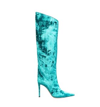Generic Womens Patent Leather High Heel Boots Print Knee Popular Party Boots