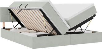 vidaXL Letto Con Contenitore Led E Materasso Grigio Chiaro Vidaxl