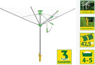 Juwel 30087 Tendedero / Secadora Rotativa Novaplus 500 Easy Tensi&oacute;n Sin Esfuerzo Con El Sistema De Tensi&oacute;n Autom&aacute;tico Con Una Sola Mano novalift, Funda Prot