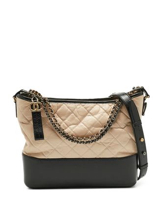 Chanel Gabrielle medium gewatteerde schoudertas met kettingband - Beige