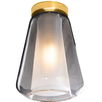 Top-Light Top-light - Plafoniera Contemporanea Double Skin Metallo Ottone Vetro Fum&egrave; 1 Luce E27