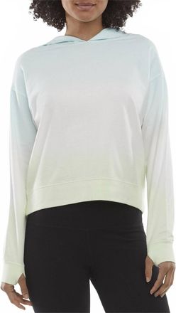 Danskin Boyfriend Dip-Dye Long Sleeve Hoodie In Crystal Turquoise And Limelight