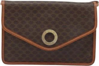 Celine Pre-owned Vintage macadam circle logo schoudertas - Dames - Vintage Schoudertas - Bruin - ONE Size - Leer - Vintage