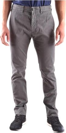 Stone Island Zip- en Knoopsluiting Katoenmix Broek - Heren - Slim Fit Broeken - Grijs - W28 - Katoen - Broeken