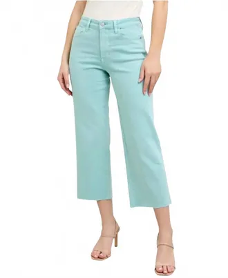 Judy Blue High Waist Garment Dyed Raw Hem Crop Jean In Light Blue Sky