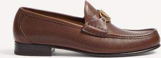 Valentino Garavani Mocassino VLogo Signature In Bufalo Uomo BARK BROWN 40.5