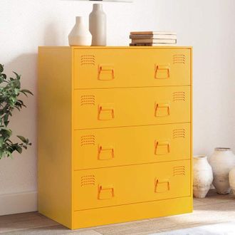 vidaXL Credenza Giallo Senape 67x39x83 cm in Acciaio - Vidaxl