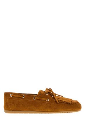 Miu Miu Brown Lace Up Loafers