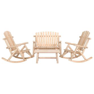 vidaXL Vidaxl - Juego De Muebles De Jard&iacute;n 4 Piezas Madera Maciza De Abeto
