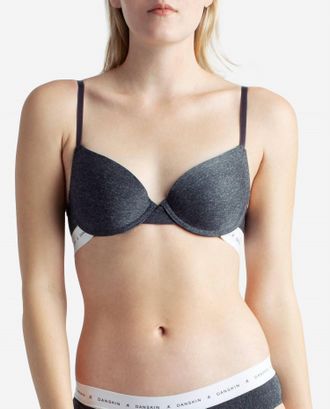 Danskin 2-Pack Push Up Bra With Logo Elastic Band In Heather Grey And Gemini