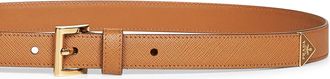 Prada Womens Caramel Saffiano Leather Belt Camel Calf